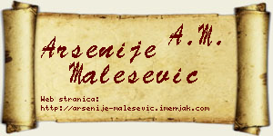 Arsenije Malešević vizit kartica